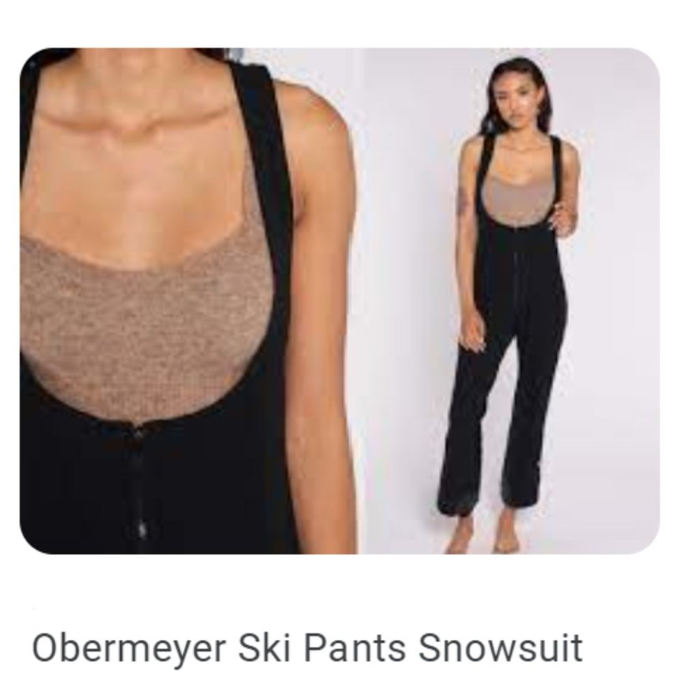 Obermeyer Women's Snell Wool Softshell Zip Front Overall Ski Snowboard Pants 8R